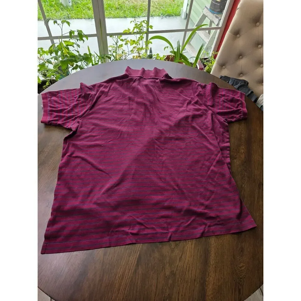 Polo Ralph Lauren 4XB‎ Big Grand Burgundy & Blue Striped Short Sleeve Polo Shirt